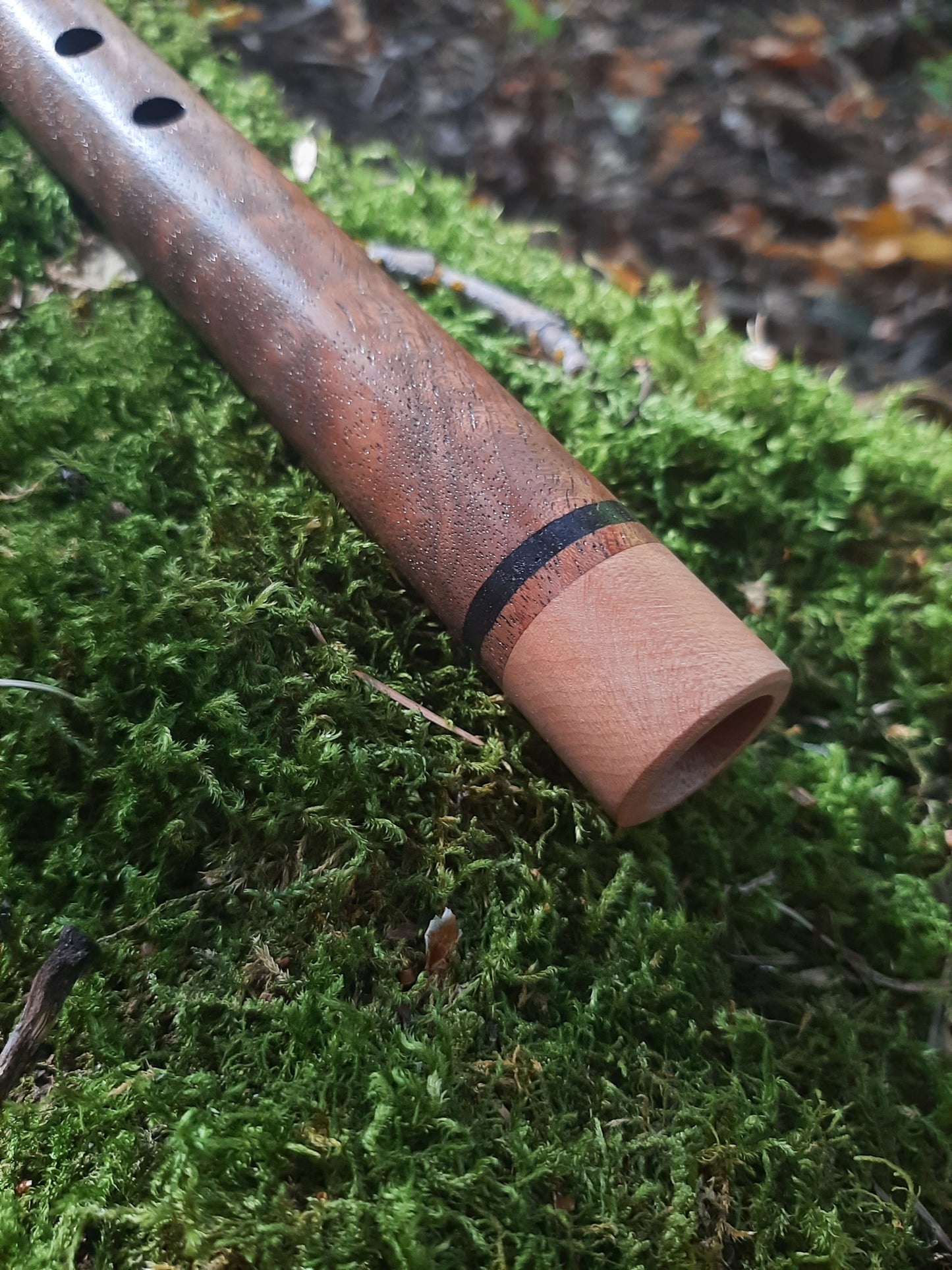 Key of A minor, curly Bastogne Walnut w curly Maple end caps and sound block, MADE TO ORDER