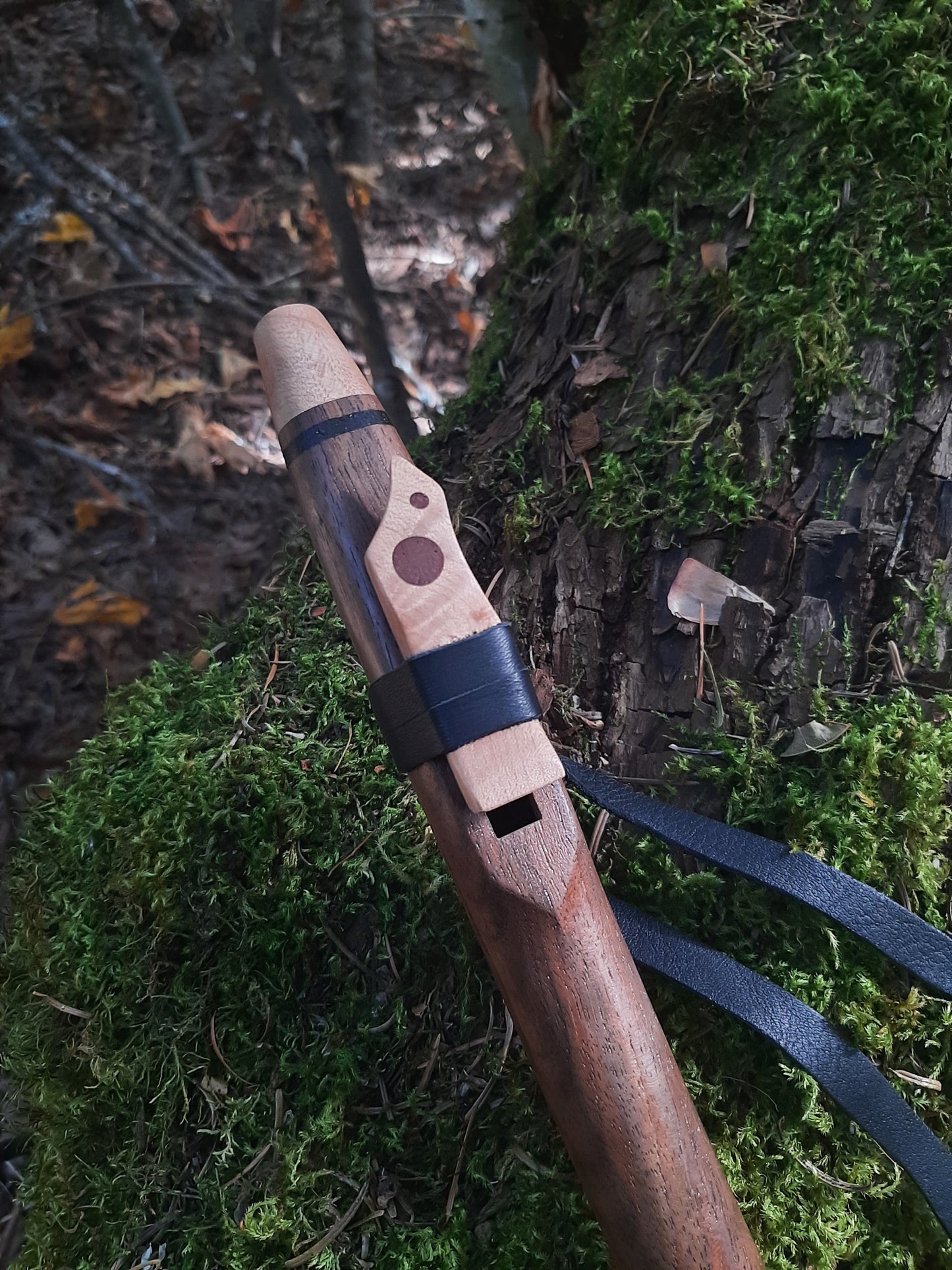 Key of A minor, curly Bastogne Walnut w curly Maple end caps and sound block, MADE TO ORDER