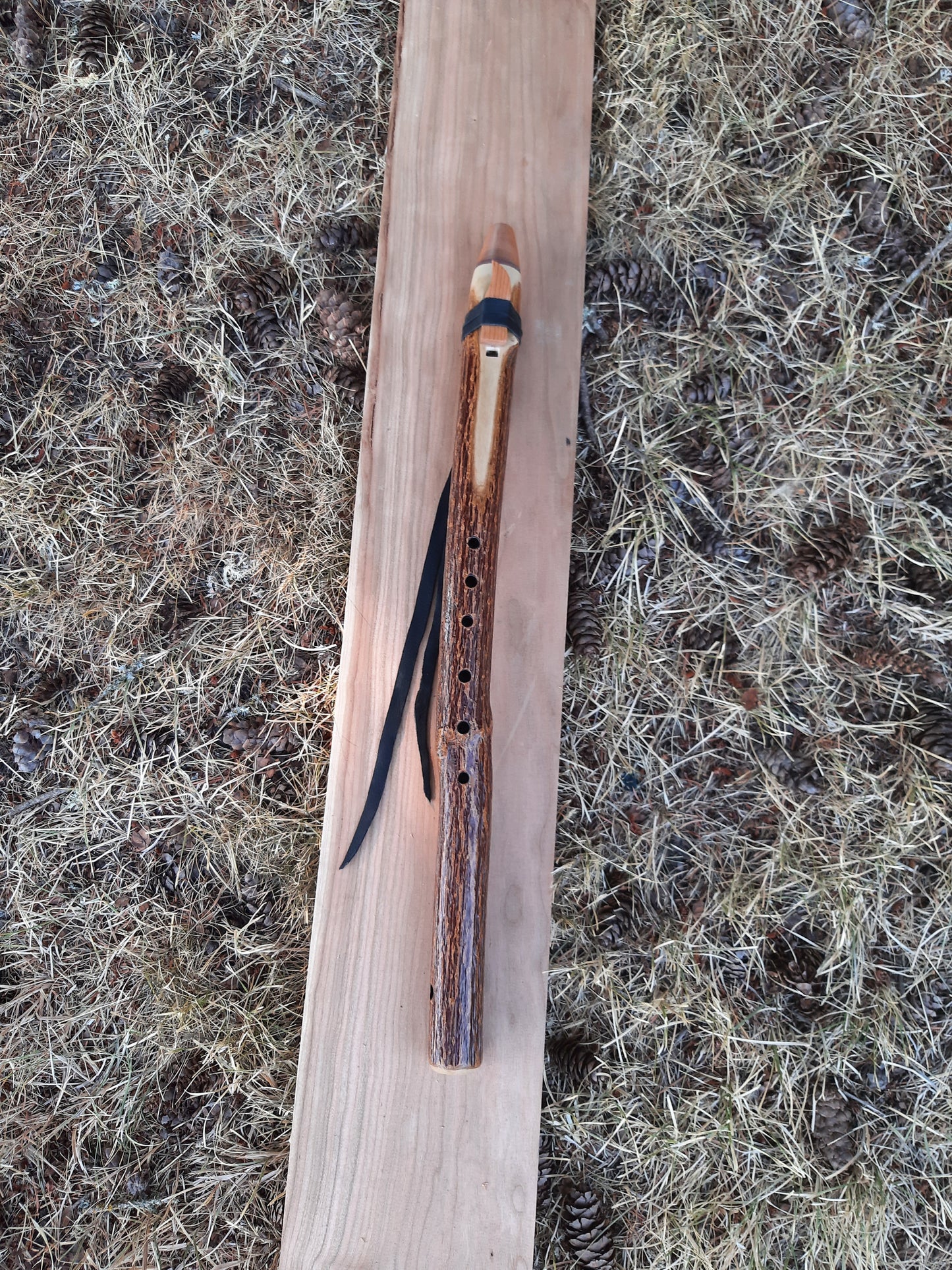IN STOCK, low D minor, Elderberry stem flute. 440 hz