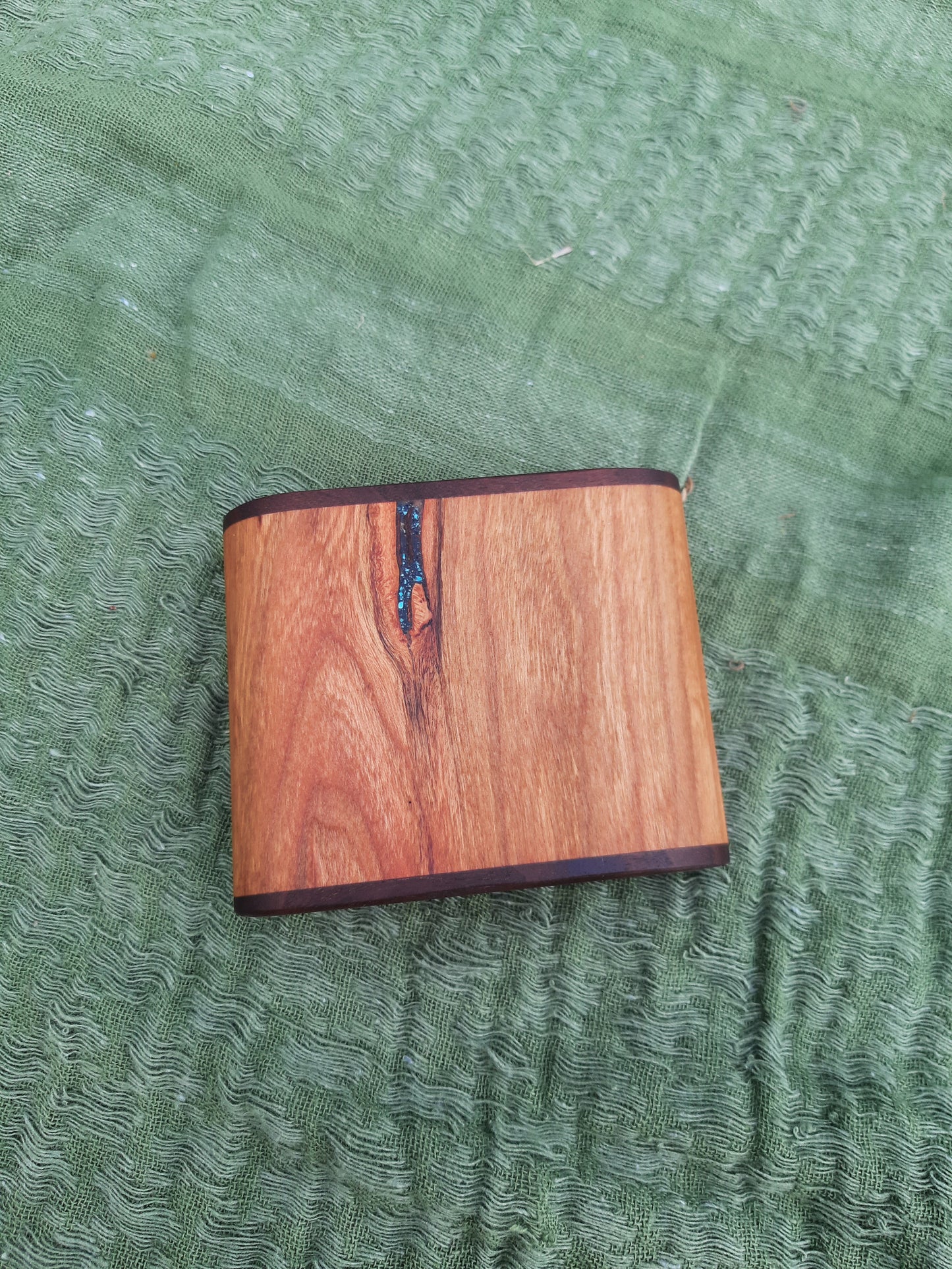 IN STOCK, Cherry shaker with Walnut and Turquoise