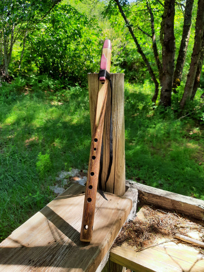 IN STOCK, Key of G 432 hz Aeolian. Elderberry Stem with purple heart mouthpiece and sound block.