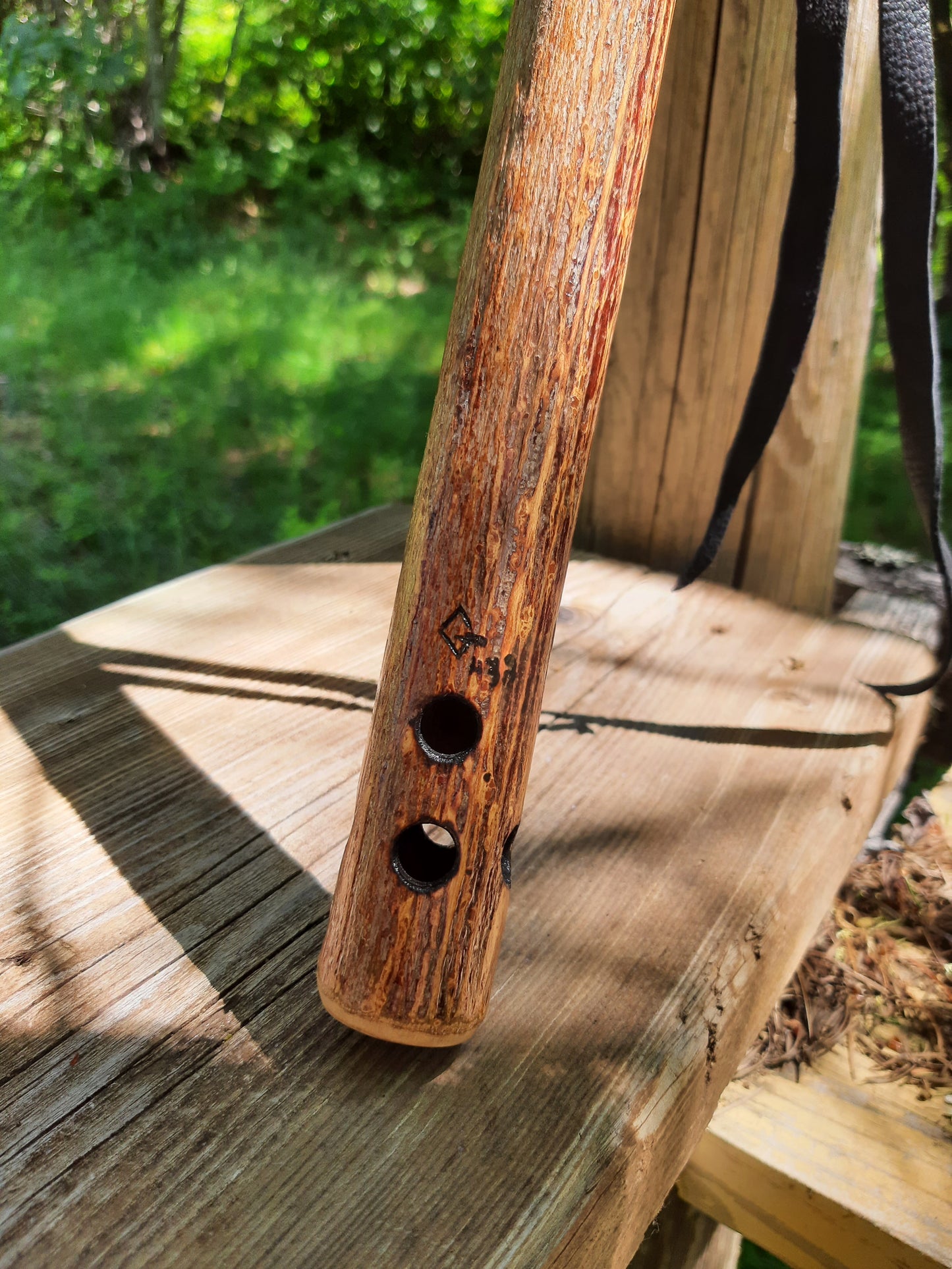 IN STOCK, Key of G 432 hz Aeolian. Elderberry Stem with purple heart mouthpiece and sound block.
