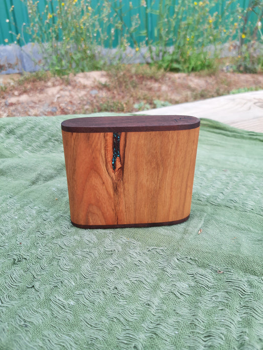 IN STOCK, Cherry shaker with Walnut and Turquoise