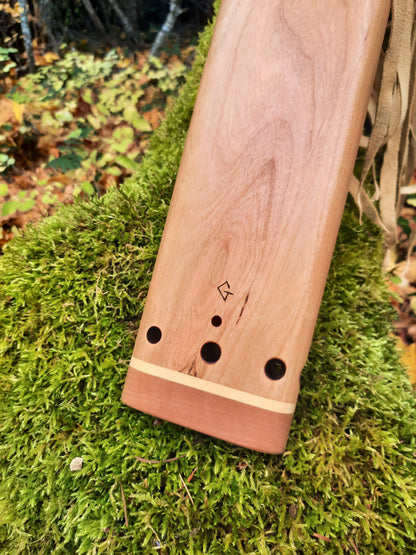 IN STOCK, mid-range, G minor, triple drone with WOOD FRACTAL burning and galactic stone inlay.