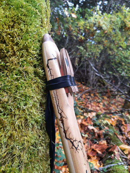 IN STOCK, LOW C# minor double drone with WOOD FRACTAL burning and galactic stone inlay