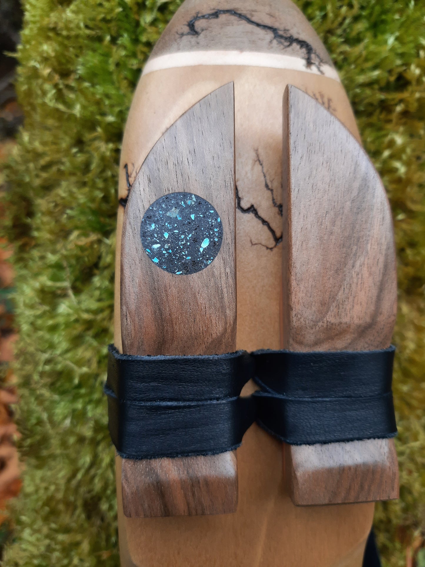 IN STOCK, LOW C# minor double drone with WOOD FRACTAL burning and galactic stone inlay