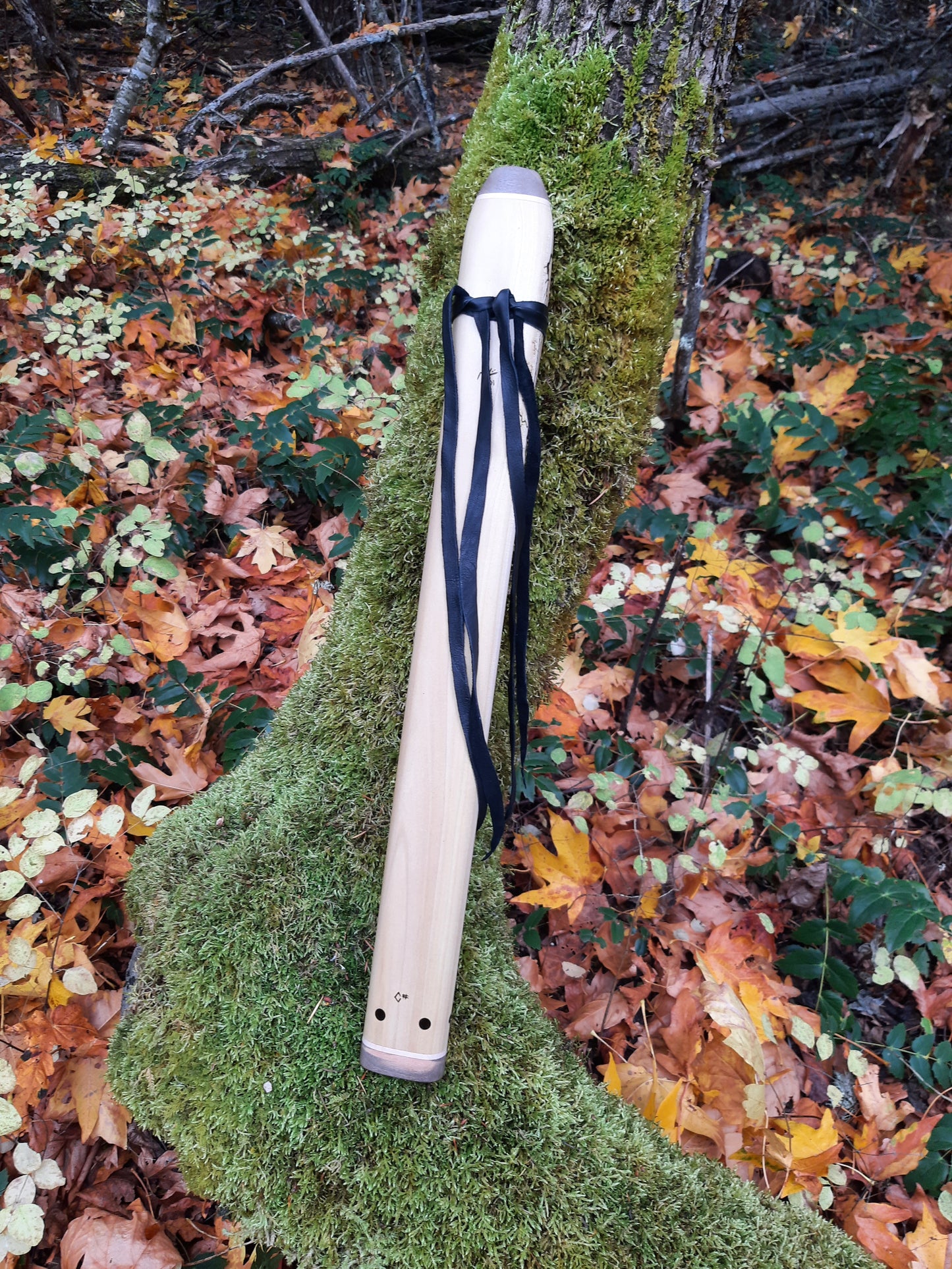 IN STOCK, LOW C# minor double drone with WOOD FRACTAL burning and galactic stone inlay