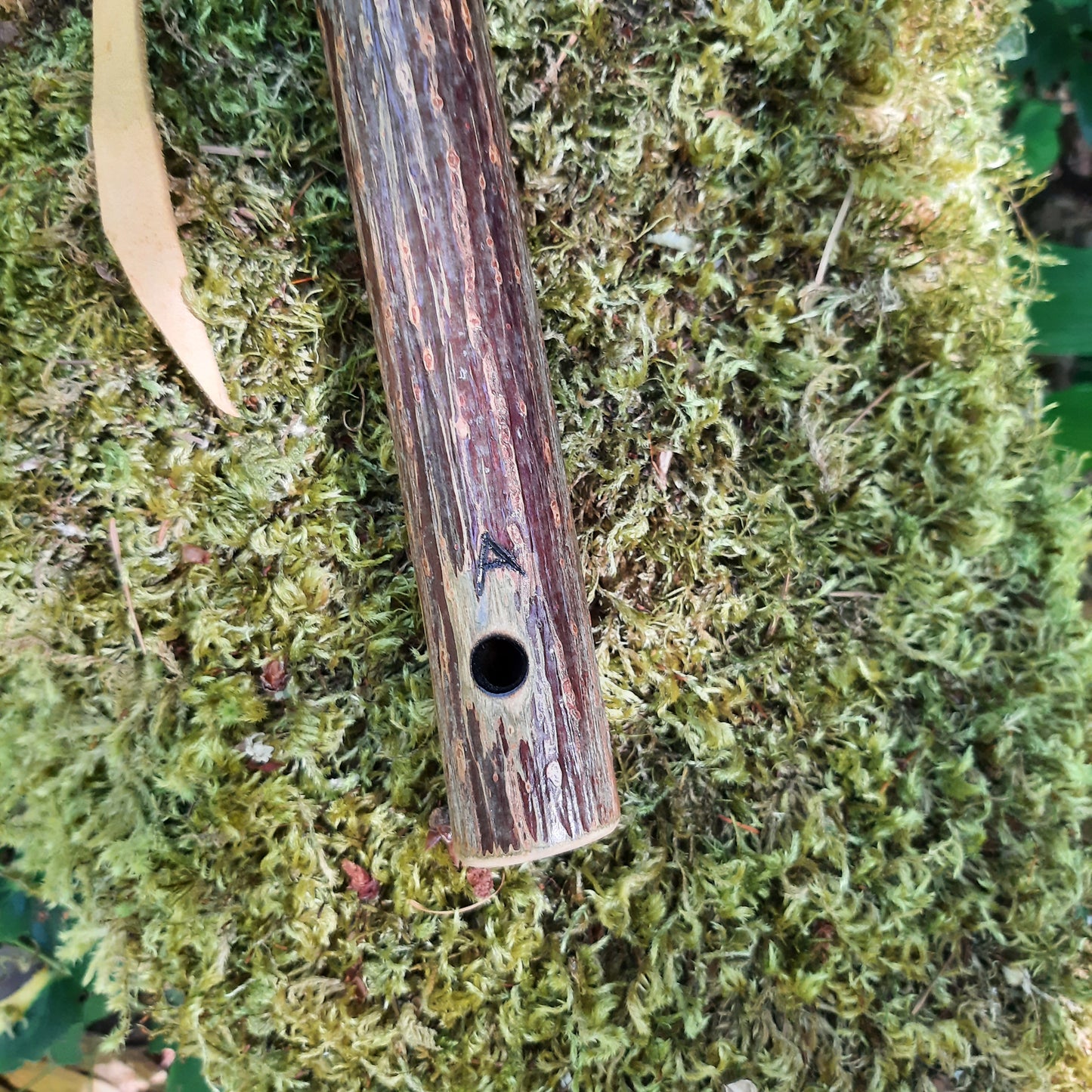 IN STOCK, high-A minor, Elderberry stem flute with purple heart and Galactic stone inlay, 440 hz